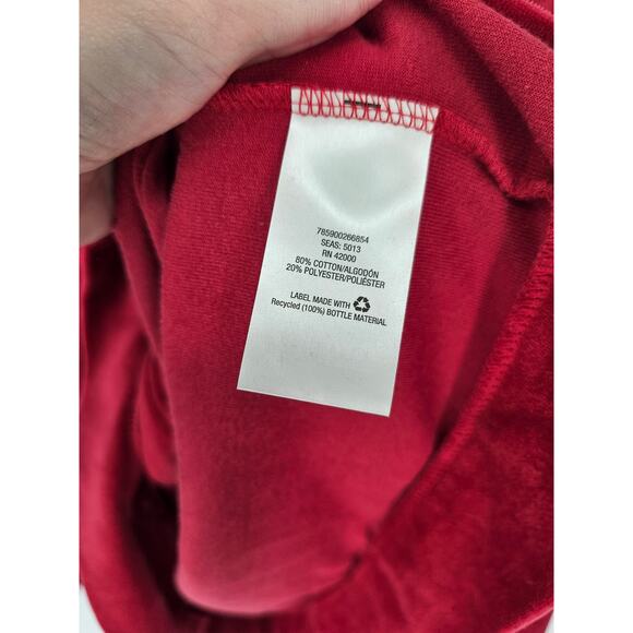 Basic Editions Women's Red Collared Long Sleeve Stone Zip Up Sweater Size XXL - Picture 4 of 5